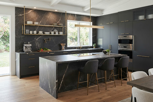 Beautiful kitchen countertop tabletop tile installation